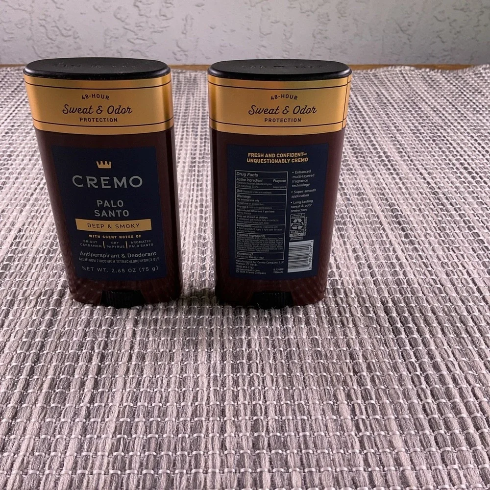 Cremo Palo Santo Antiperspirant & Deodorant for Men, 2.65 oz Lot Of 2